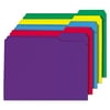 Universal File Folders, 1/3 Cut Double-Ply Top Tab, Letter, Assorted Colors, 100/Box