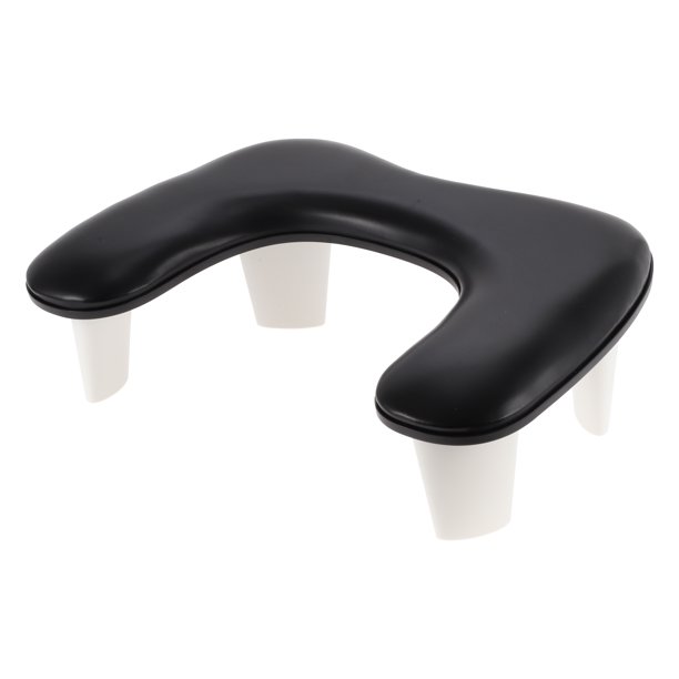 Descanso de brazo único para técnicos de uñas en forma de U con soportes desmontables y almohadillas antideslizantes, almohada de descanso de brazo negra