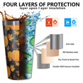 thumbnail image 3 of 16oz Tumblers Fall Pumpkins and Autumn Leaves Pattern Stainless Steel Vacuum Insulated Double Wall Travel Tumbler Cups Mug with Lid and Straw,Cleaning Brush for Coffee,Tea, 3 of 4