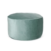 Teal 4 Foot Short Cylindrical Velvet Bean Bag Modern Design with Removable Covers