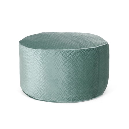 Teal 4 Foot Short Cylindrical Velvet Bean Bag Modern Design with Removable Covers