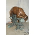 thumbnail image 4 of Nifao Leopard on a Tree Trunk Bronze Statue – Home Decor Sculpture, 38"L x 34"W x 36"H, 4 of 12