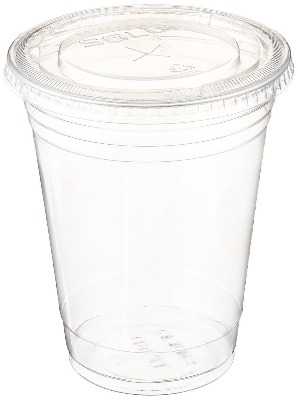 Clear Plastic Cups with Flat Lids Disposable Party Drinks Coffee, 100