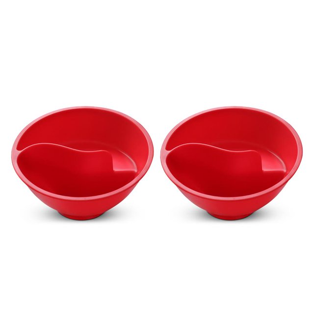 Yuarrent Cuenco de cereales Anti-empapado, tobogán en , para aperitivos, vajilla para sándwich, cocina , patatas fritas, plátano, fruta, Rojo 2Conjunto