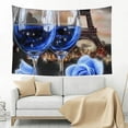 thumbnail image 4 of FCXZI Wine Glasses Eiffel Tower Rose Print Tapestry Wall Hanging 60*40in, 4 of 6