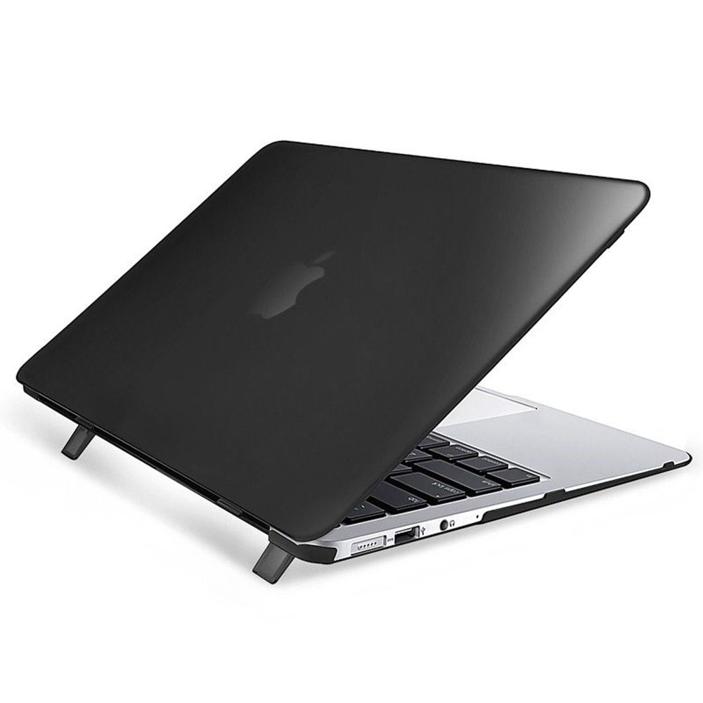 Insten Black Rubberized Hard Shell Clipon Case Cover for Macbook Air