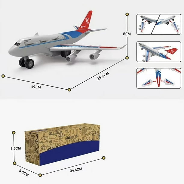 Set de aviones comerciales de juguete con cuerda para tirar y - Main Image