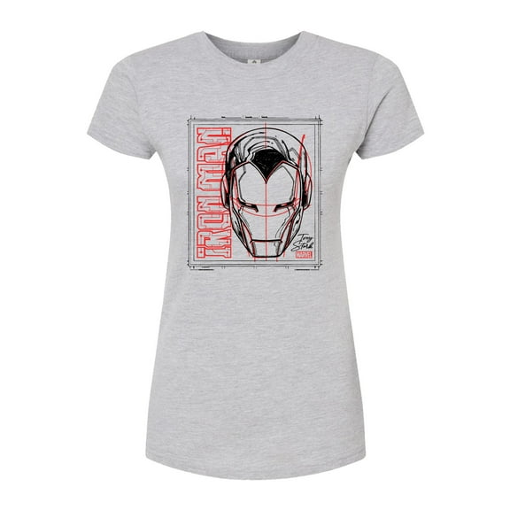 Marvel Iron Man - Sketch - Juniors Fitted Graphic T-Shirt