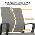 thumbnail image 3 of Modern Office Chair No Wheels, Ergonomic Study Chair with Handrail and Steel Legs, Comfy Home Office Desk Chairs with Ultra Thick Cushion, Black+ Gray, 3 of 9