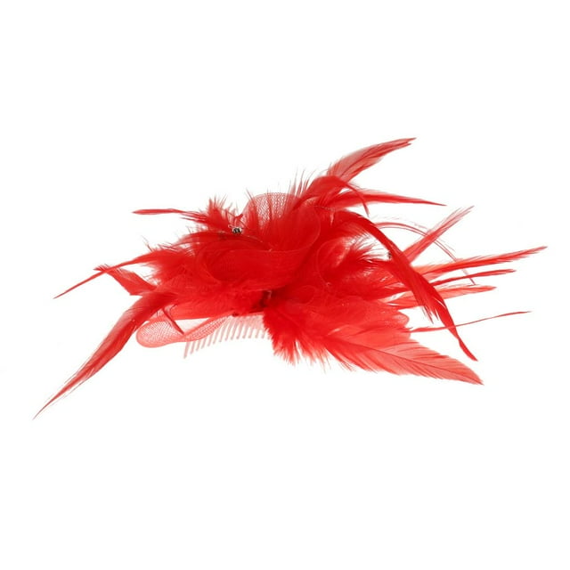 Fascinador de s de Malla Broche de Pinza para El Cabello con Flores, Joyería para El Cabello para Mujer Baoblaze Pluma pinza de pelo