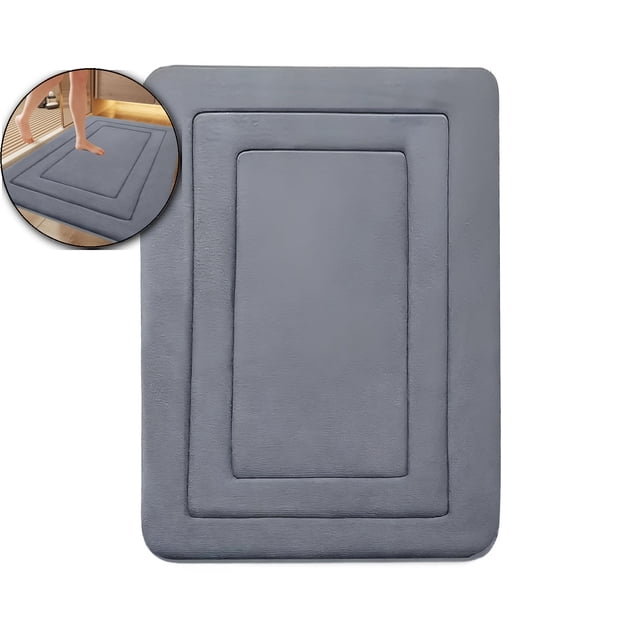 Dvruxg Absorbent Bathroom Rug - Velvet Fleece & Foam, Non-Slip Rubber Backing, 16x24in, Multiple Colors for Bath, Bedroom, Kitchen