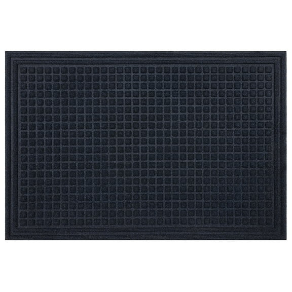 Mohawk Home Waffle Grid Impression Low Pile Non-Slip Indoor/Outdoor Door Mat, Blue, 1' 6" x 2' 6"