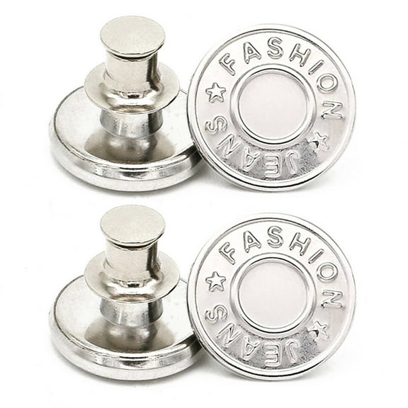 ACDANC 4 Pcs Button Pins,Buttons for Jeans,Adjustable Waist Fit Button Pins,No-Sew,No-Drill Solution Buttons for Jeans