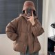 thumbnail image 3 of Chaqueta de plumón para mujer, abrigo corto de invierno cálido, holgado, con capucha, de pato blanco, chaqueta de plumón, moda, ocio, color sólido, parka, 3 of 5