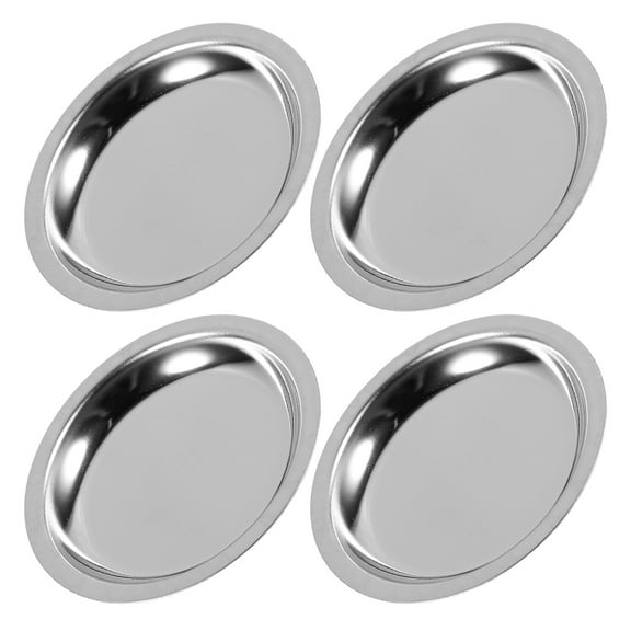Clispeed 4Pcs Stainless Steel Tea Bag Organizer Saucer with Stylish Design for Coffee Accessories