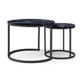 thumbnail image 6 of Gooture Set of 2 Coffee Table Nesting Side Round End Tables – Modern Industrial Design with Sturdy Metal Frame – Perfect for Living Room and Bedroom – Stylish Nesting Tables, Coffee Table Set, 6 of 10