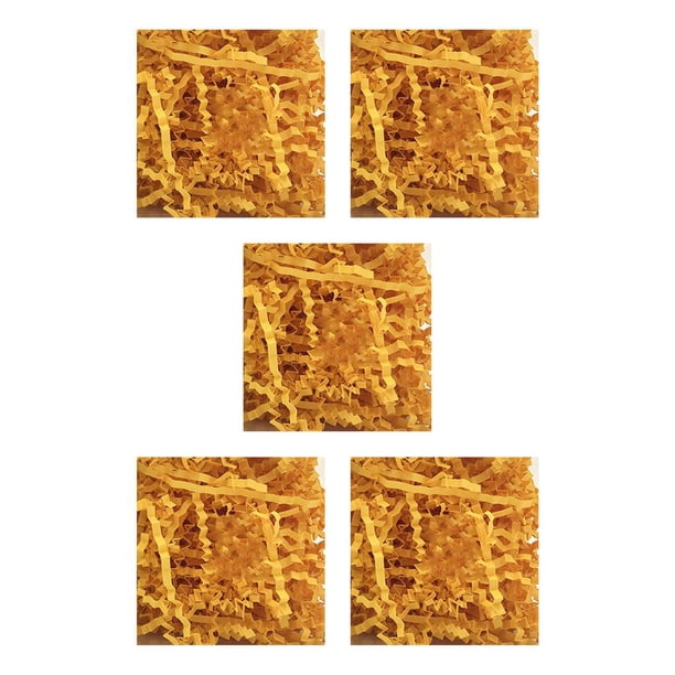 Inteprter Relleno de papel triturado de hierba de Pascua llamativa decoración de fiesta de confeti DIY para aula escolar naranja amarillo naranja amarillo 5piezas Inteprter CBP255512