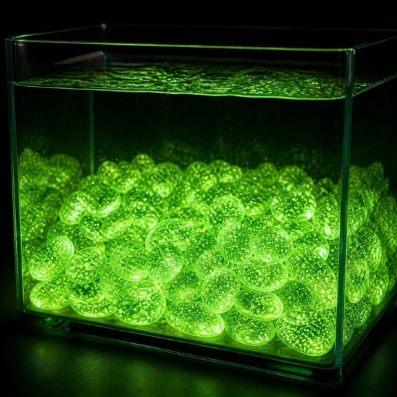 DIY Transparent Green Glowing Star Stones 300 Pcs, Super Bright Luminous Pebbles Glow in Dark, Weather Resistant for Aquarium Landscaping Garden Path and Vase Filler