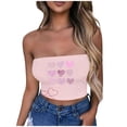 thumbnail image 2 of Aueoeo Bandeau Bra Stretchy Bandeau Tube Bra Seamless Strapless Bralette Cute Graphic Printed Strapless Tanks Top for Women Girls, 2 of 4