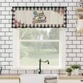 thumbnail image 4 of Back To School Valances for Windows Pink Bow Pencil Black Plaid Vintage Linen Rod Pocket Curtain Valance Window Treatment Short Curtains for Kitchen Living Room, 42"x12", 4 of 5
