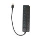 thumbnail image 1 of Hub USB 3.0 de 7 puertos, transmisión de alta velocidad de 5 Gbps, amplia compatibilidad, estación de acoplamiento divisor USB 3.0 portátil, color negro, 1 of 12