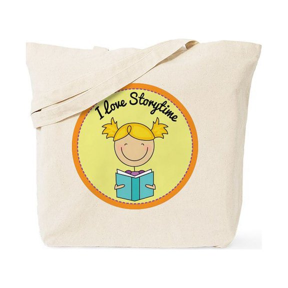 CafePress - I Love Storytime Tote Bag - Unisex Canvas Tote Bag, Beige, 1-Piece