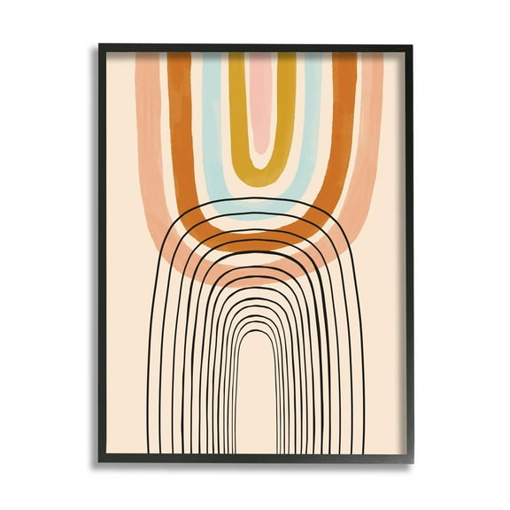 Stupell Industries Playful Rainbow Reflection Asymmetrical Linework,16 x 20,Designed by Lisa Barlow