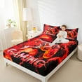 thumbnail image 4 of Manfei Kids Gamepad Controller Twin Sheet Sets,Console Video Gaming Twin Fitted Sheet,Red Black Flat Sheet For Boys,Luxury Bedroom Decor,3 Pieces, 4 of 7