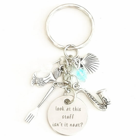 Look at this Stuff Isn't it Neat Silver Charm Keychain Little Mermaid Accessories Ariel Gift for a Hopeful & Sweet Princess I Merchandise for Women