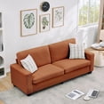 thumbnail image 2 of Qinaqin 83 Moderno Sofá Corduroy 3 Seater Profundo Seat con Ancho Armrest Removable cm de Anchoashable Cojín Cover Comfy para Living Room/Bedroom/Apartment/Small Space Rojo Naranja, 2 of 7