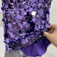 thumbnail image 6 of Yvsxxv Purple Fish Scale Sequin Tank Top V Neck Cami Vest 1Pc, 6 of 7