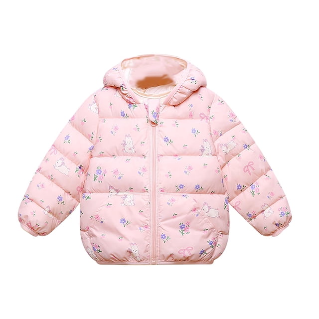 Toddler Jacket, Boys Girls Winter Coat With Fleece Lining, Hooded Zip Up Jacket With Pockets For Cold Weather