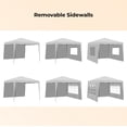thumbnail image 4 of 10 x10FT Pop Up Canopy with 2 Removable Sidewalls, Portable Enclosed Instant Tent with 2 Windows, Waterproof Outdoor Tent, Beach Sun Shelter with 4 Sandbags and Carry Bag, Beige, 4 of 7