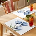 thumbnail image 4 of Purple Tulip Placemats Set of 2, Flower Farmhouse Non-Slip Place Mats Washable Table Mats for Kitchen Dining Table Decorations Indoor/Outdoor, 4 of 9