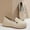 #089-Beige, variant on Women's Chunky Sole Slip-On Loafers with Woven Straw Accents - Stylish Wide Width Platform Shoes for Fall Winter, Comfortable Height Elevating Casual Chic Footwear