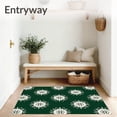 thumbnail image 3 of ODIKA 3'x5' Machine Washable Non-Slip Area Rug, Winter Snowflake Medallion Design Seasonal Celebration Floor Covering High Traffic Rug with Pad, Green, 613253, 3 of 8