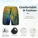 thumbnail image 3 of Balery Peacocks Bañador para hombre, shorts de playa de secado rápido con entrepierna y forro de compresión-Medium, 3 of 6