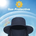 thumbnail image 3 of Loritta Wide Brim Sun Hat for Men/Women Fishing Hats UPF50+ Multifunction Sun Protection Visor Navy Blue, 3 of 6