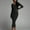 001 Black, variant on Women Casual Long Sleeve Bodycon Knit Sweater Dress Crew-Neck Slim Fit Mid Long Dress Basic Solid Color Dresses