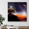 thumbnail image 3 of wall26 Canvas Print Wall Art Planets &amp; Galaxy Viewed from Craters in Mars Astronomy &amp; Space Sky Digital Art Modern Art Global Scenic Colorful Multicolor for Living Room, Bedroom, Office - 12&, 3 of 5