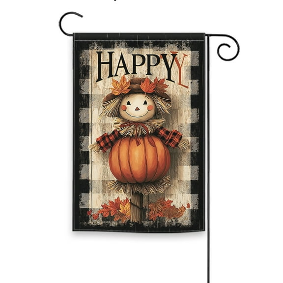 Halloween Scarecrow Pumpkin Ghost Fall Halloween Garden Flag - Vertical Double-Sided Yard Decor, Camping, Indoor & Outdoor Holiday Decoration, 12.5 x 18 Inches