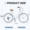 thumbnail image 5 of 26 inch Womens Beach Cruiser Bike with Hand Brakes, 7 Speed Bicycle for Adult Teen, City Commuter Bike for Ladies with Backseat, 85% Assembled, White, 5 of 6