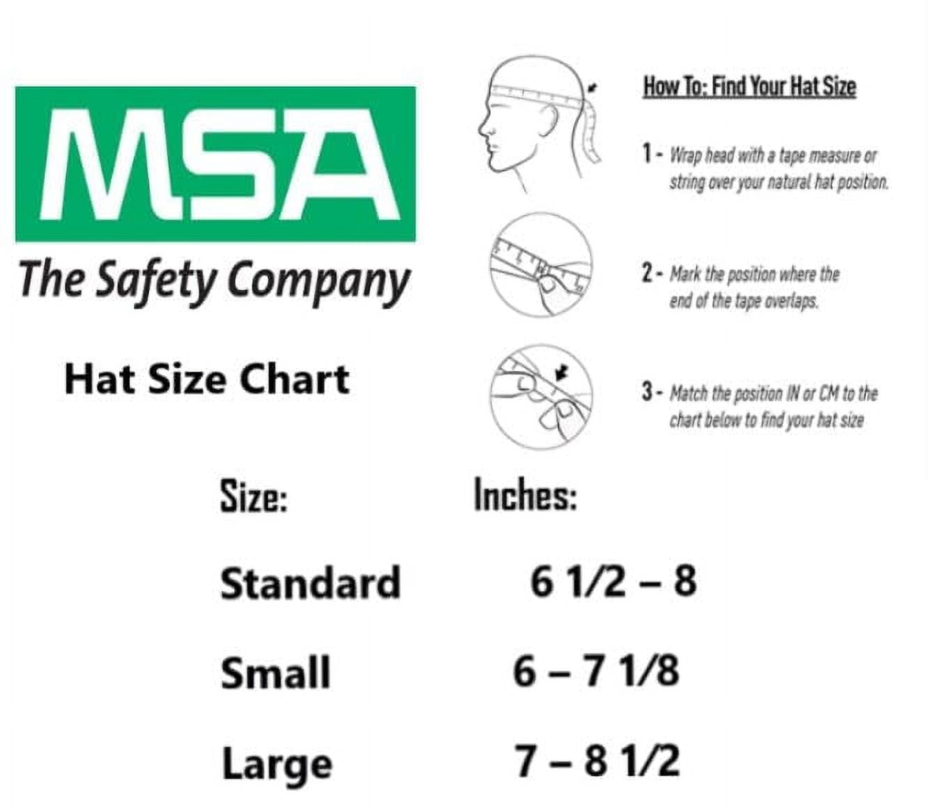 MSA 473284 V-Gard Cap Style Safety Hard Hat With Staz-on Pinlock Suspension | Polyethylene Shell, Superior Impact Protection, Self Adjusting Crown Straps - Large Size in White