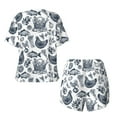 thumbnail image 5 of Kdxio Chicken And Fish Print Pajamas Sets for Women Short-Sleeved Pjs with Lounge Shorts Two Piece Sleepwear S-4XL, 5 of 9