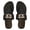 Black, variant on Women's Square-Toe Metallic Decor Slides 2024 New Summer Collection - Fashionable Minimalist Flat Sandals for Indoor/Outdoor Use, Beach Parties & Daily Errands