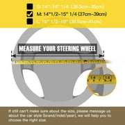 Valleycomfy Microfiber Leather Steering Wheel Cover Universal 15 inch (Black)