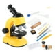 thumbnail image 3 of Microscopio giratorio para estudiantes, laboratorio escolar, tiempos de aumento 1200X, microscopios LED, lupa de plástico, herramienta científica, amarillo Jumpingount FN000793-01B, 3 of 7