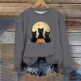 thumbnail image 6 of VKOYWKM Halloween Sweatshirt for Women Black Cat Graphic Sweatshirts Oversized Long Sleeve Crew Neck Pullover Vintage 90s Halloween Sweatshirt, 6 of 7