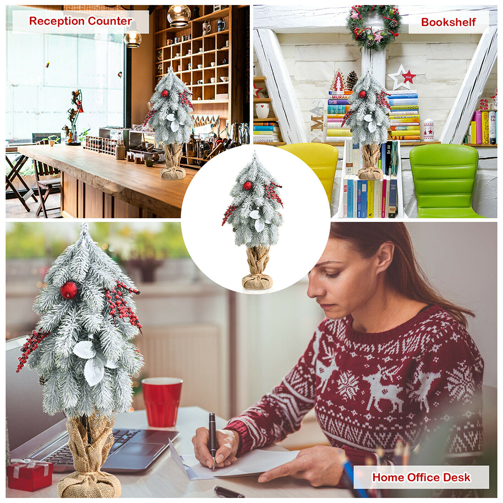 Kadyn 19" Tabletop Christmas Tree, Artificial Christmas Tree for Christmas Decorations, Home, Kitchen, Dining Table, Mini Christmas Pine Tree with W/pine Cones & Red Berrie, White Kadyn 19" Tabletop Christmas Tree, Artificial Christmas Tree for Christmas Decorations, Home, Kitchen, Dining Table, Mini Christmas Pine Tree with W/pine Cones & Red Berrie, White