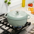 Lodge Cast Iron 6 Quart Enameled Cast Iron Dutch Oven, Sage